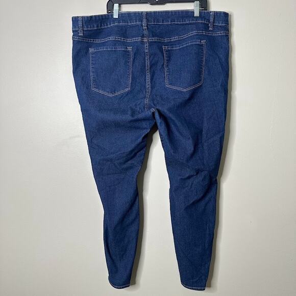 Old Navy Super Skinny High Rise Dark Wash Blue Jeans Size 24 Stretch Denim - Picture 3 of 6